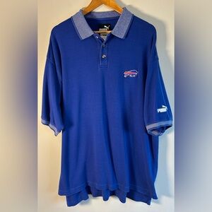 Puma NFL Buffalo Bills Polo Shirt Men's Size XL Blue Vintage Y2K Cotton